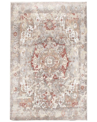 Wool and Bamboo North Indian Heriz Design 